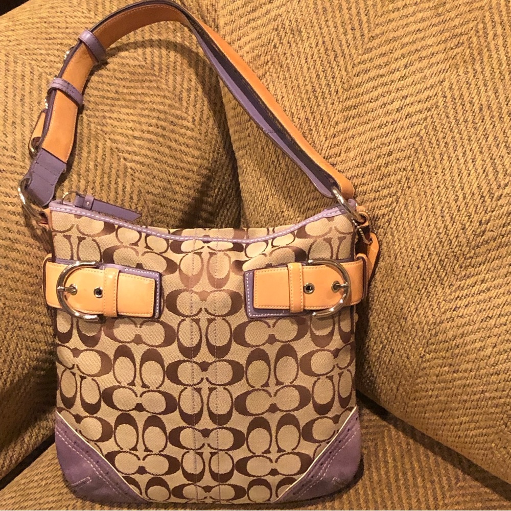 Vintage Coach 1487 Signature Canvas/Suede Shoulder Bag - Picture 16 of 16
